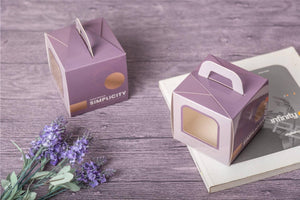 3吋十字蛋糕盒_紫藕金 - 薪鼎包裝
