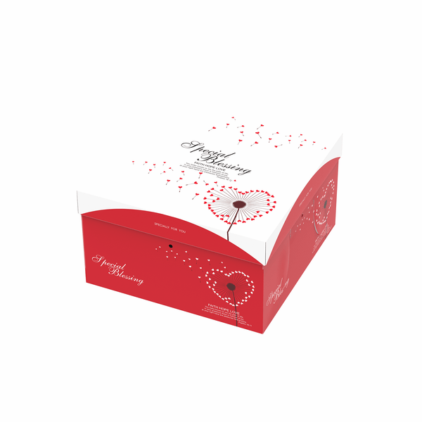 8吋上下蓋蛋糕盒_祝福 freeshipping - 薪鼎包裝